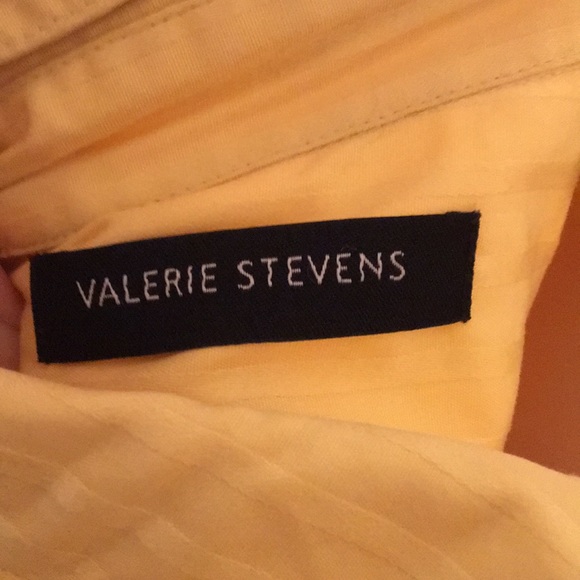 Valerie Stevens Button Up Yellow Blouse Sz Lg - Picture 7 of 8